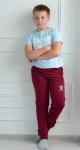 Брюки подростковые из футера Спринтер бордо