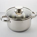 Кастрюля ?22 см, 4,8 л BE-329/2 со стеклянной крышкой и с носиком для слива