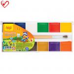 Акварель Мульти-Пульти "Приключения Енота", медовая, 12 цветов, с кистью, пластик, АП_19710