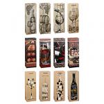 Пакет подарочный для бутылки, высококачественная бумага, 12,8х36х8,4см, 12 дизайнов