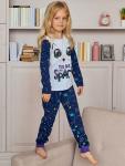 Пижама фуфайка (лонгслив), брюки д/дев