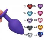 **Фиолетовый силиконовый анальный плаг (розовый) кристал, V-569777-08-S