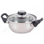 Кастрюля нерж. сталь (0,3 мм) с крышк. BAK-01, 1,4 л, 16*7,5 см ручки бакелит, 985870 Mallony