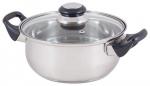 Кастрюля нерж. сталь (0,3 мм) с крышк. BAK-02, 2 л, 18*8.5 см ручки бакелит, 985871 Mallony