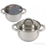 Кастрюля нерж.сталь с крышкой, объем 1,9 л, размер 16*9,5 см, серия "Mediano", 5442 Mallony