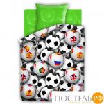 КПБ 1,5 бязь "FOR YOU" (70*70) рис. 8578+8577 вид 1 Футбольные мячи