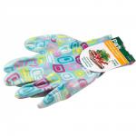 Перчатки полиэстровые с нитрил. покр. Park XL, полуоблив, горошек/квадраты (садовые) 1061 / EL-F001