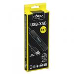 FORZA USB-хаб 4 в 1, 4xUSB 2. 0, штекер USB, корпус металлик, пластик