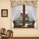 Занавеска М257-51, кофе, белый, 290*170 см                             (bt-104019)