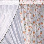 Занавеска М253-1, оранжевый, 410*170 см                             (bt-104005)