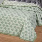 Жаккардовое покрывало (хлопок) Сара зеленая