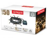 55059 VEGAS Электрогирлянда "Нить" 50 теплых LED ламп, контроллер 8 режимов, зеленый провод, 5 м, 220 v /20