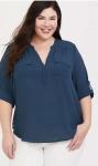 Блузка Женская  3503 "Вырез-2а Кармана" Темно-Джинсовая