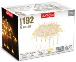 55028 VEGAS Электрогирлянда "Занавес" 192 желтых LED ламп, 6 нитей, прозрачный провод, 1*4 м, 24 v / 32/4