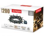 55068 VEGAS Электрогирлянда "Нить" 200 теплых LED ламп, контроллер 8 режимов, зеленый провод, 20 м, 220 v /20