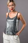 Топ с пайетками серебро (Б-157-3)