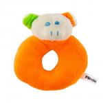 Mioshi Игрушка погремушка "Милые зверята" (12 см, оранжевый)