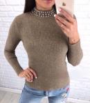 Джемпер  Женский 3003 "Крупные + Мелкие Бусинки" Бежевый