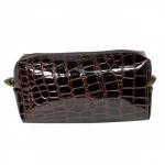 DEMINI Аксессуары BEAUTY Косметичка-прямоугольная кожзам "крокодил" 16*7*6см темно-коричневаяя