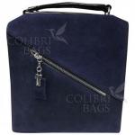 Рюкзак STELLAR ЗАМША-ЛАК. Темно-синий.