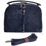 Женская кожаная сумка BIANKA ЗАМША. ТЕМНО-СИНИЙ.