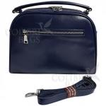 Женская кожаная сумка BIANKA ЗАМША. ТЕМНО-СИНИЙ.