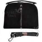 Женская кожаная сумка BIANKA ЗАМША. ЧЕРНЫЙ.