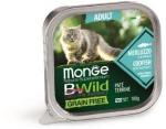 Monge Cat BWild GRAIN FREE беззерновые консервы из трески с овощами для взрослых кошек 100г