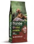 Monge Dog BWild GRAIN FREE беззерновой корм из мяса ягненка с картофелем для взрослых собак всех пород 12 кг
