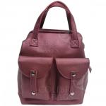 Кожаный рюкзак-трансформер MAMMIS SIGMA. Винный металлик