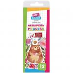 Акварель ArtSpace, медовая, 12  цветов, без кисти, картон, европодвес, АК_15305