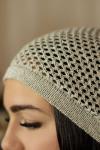 *Шапочка льняная 16-03 серебряный люрекс