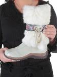 010 WHITE Сапоги зимние для девочки (натуральная кожа, натуральный мех)