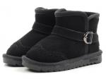 17103-1 BLACK Угги детские (натуральная замша, искусственный мех)