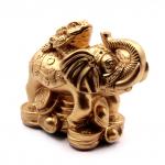 Жаба богатства на слоне SF001-12G символ процветания и изобилия 13см-16см 950гр ХРУПКОЕ