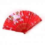 Веер 41-0108 Роспись по шелку Пионы пластик 23см