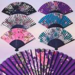 Веер 41-0108 Роспись по шелку Пионы пластик 23см