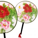 Веер 41-0109 Круглый d-24см h-36см с бамбуковой ручкой