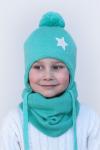 Шапочка трикотажная с завязками