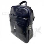 Кожаный рюкзак-сумка INDIKA CASUAL. Темно-синий.