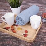 Полотенце вафельное банное Премиум 140/70 см цвет серый