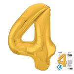 Фольгированный воздушный шар в виде цифры 4 Agura