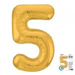 Фольгированный воздушный шар в виде цифры 5 Agura