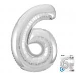Фольгированный воздушный шар в виде цифры 6 Agura