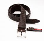 Ремень брючный 35 мм, 3D рептилия, цвет: шоколад 3D-k-0072