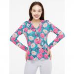 Блузка жен.арт.172-2, изумрудно-розовая