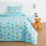 Детское постельное бельё Экономь и Я «Единорожки» 1,5 сп, цвет голубой, 145х210 см, 150х210 см, 50х70 см - 1 шт