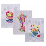 Набор вафельных полотенец 3 шт 3020-3 Пасхальное дерево цвет бежевый