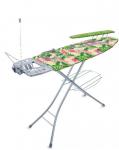 Доска гладильная "Эльза де люкс" 122*40 см, h=до 93 см, стол/мет. моноблок, подставка, ЭЛ/2 Троп. листья Nika