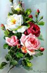 Акварельные пышные розы